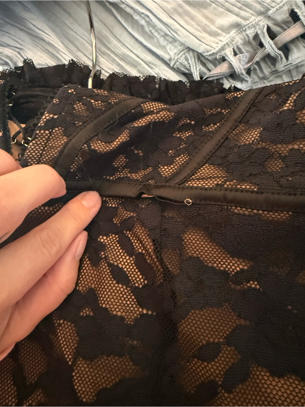 For Love & Lemons Dress Black Lace Built in Body suit - Picture 5 of 6